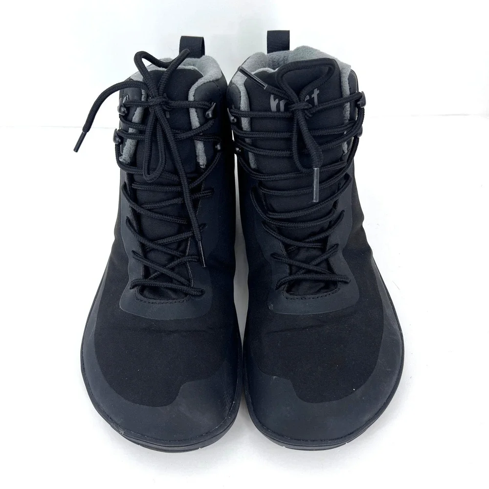 Freet Arken Barefoot Boots Mens 9 EU 43 Black Grey Minimalist Hiking Shoes